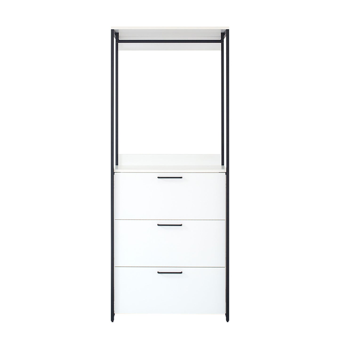 Fiona - Contemporary Wood And Metal Walk In Closet With Drawers