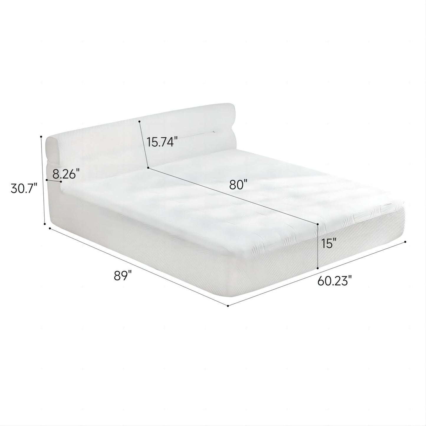 Queen Mattress & Bed Frame With Cool , Innovative All In One, Pressure Relief, Motion Isolation - White