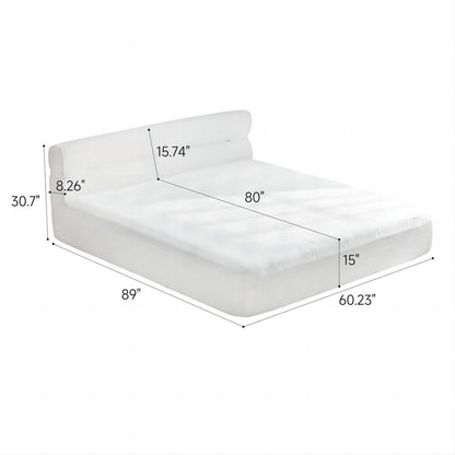 Queen Mattress & Bed Frame With Cool , Innovative All In One, Pressure Relief, Motion Isolation - White