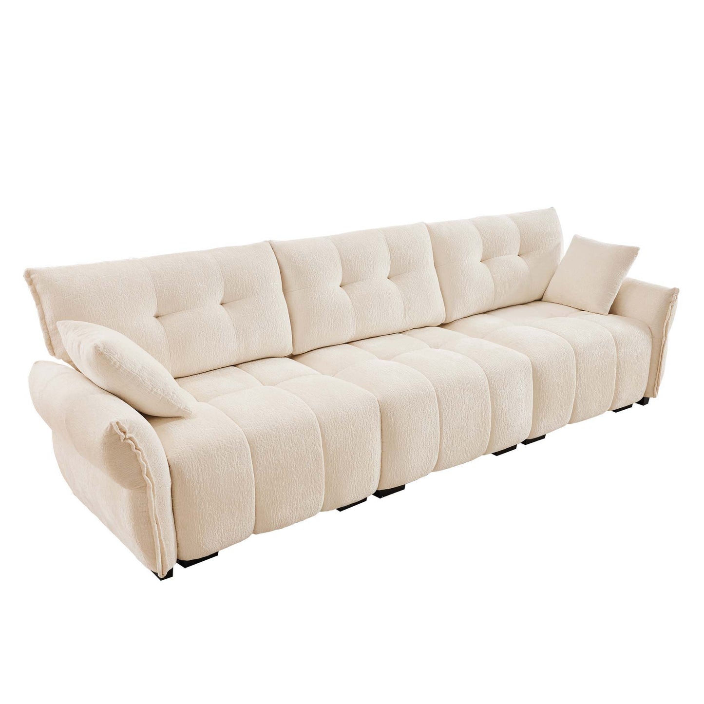 Modern Sofa & Pillows, Textured Cover, High Rebound Cushions