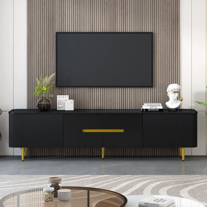 Minimalist TV Stand For TVs Up To 85", Modern Entertainment Center Media Console With 4 Spacious Cabinets For Living Room
