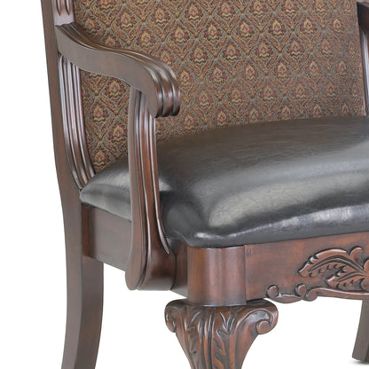 Lucille - Arm Chair, Jacquard Fabric Back - Brown