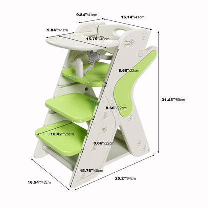 Multifunctional Growing Up Dining Chair With Adjustable Height And 5 Point Seat Belts