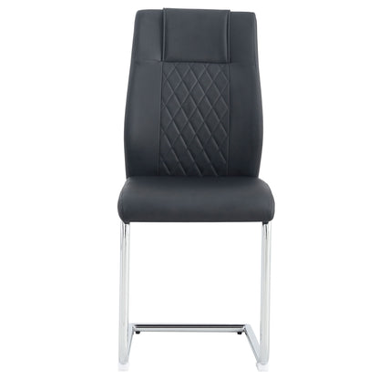 Modern Dining Chairs With Padded Seat, Metal Legs