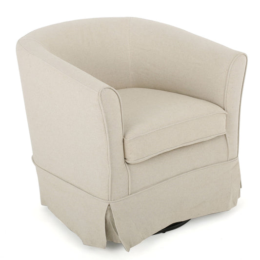 Glitter - Upholstered Swivel Chair With Loose Cover And Curved Back