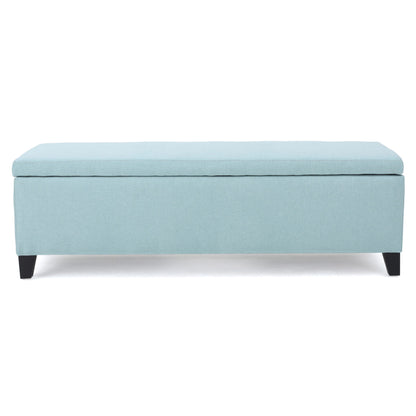 Contemporary Storage Ottoman Bench With Polyester Upholstery