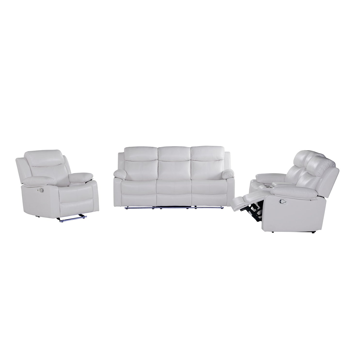 Blanche - Reclining Set With LED Lights, Speaker