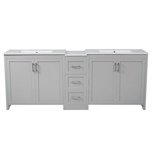 Double Sink Bathroom Vanity With Quartz Countertop