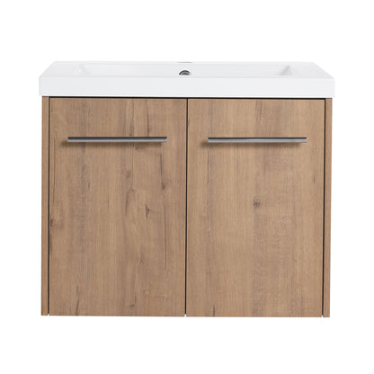 Modern Floating Bathroom Vanity With Resin Sink, Soft Close Doors