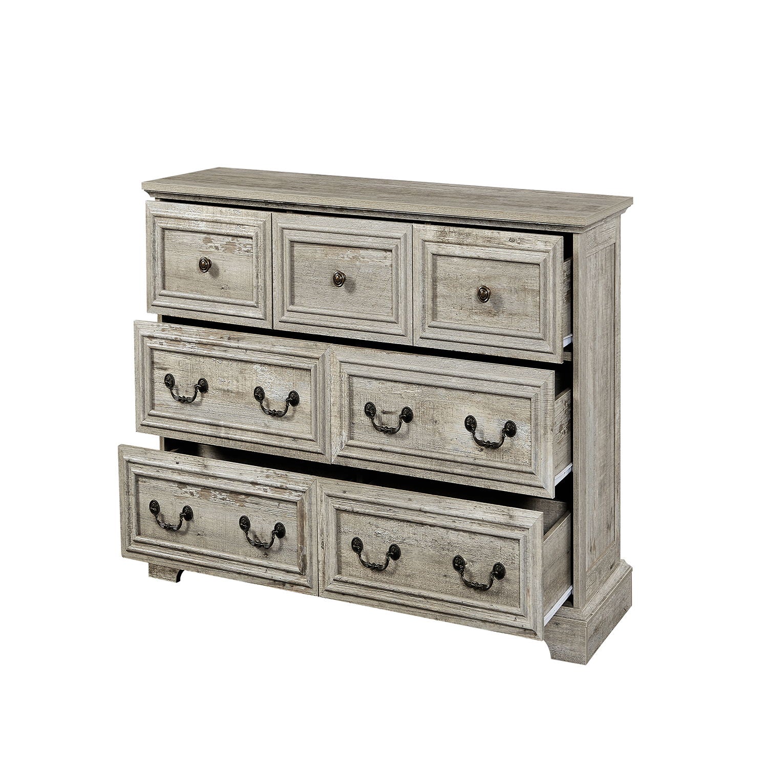 vintage farmhouse dresser Farmhouse Vintage 7 Drawers Dresser With Natural Texture – Hometown  Furniture Summerville