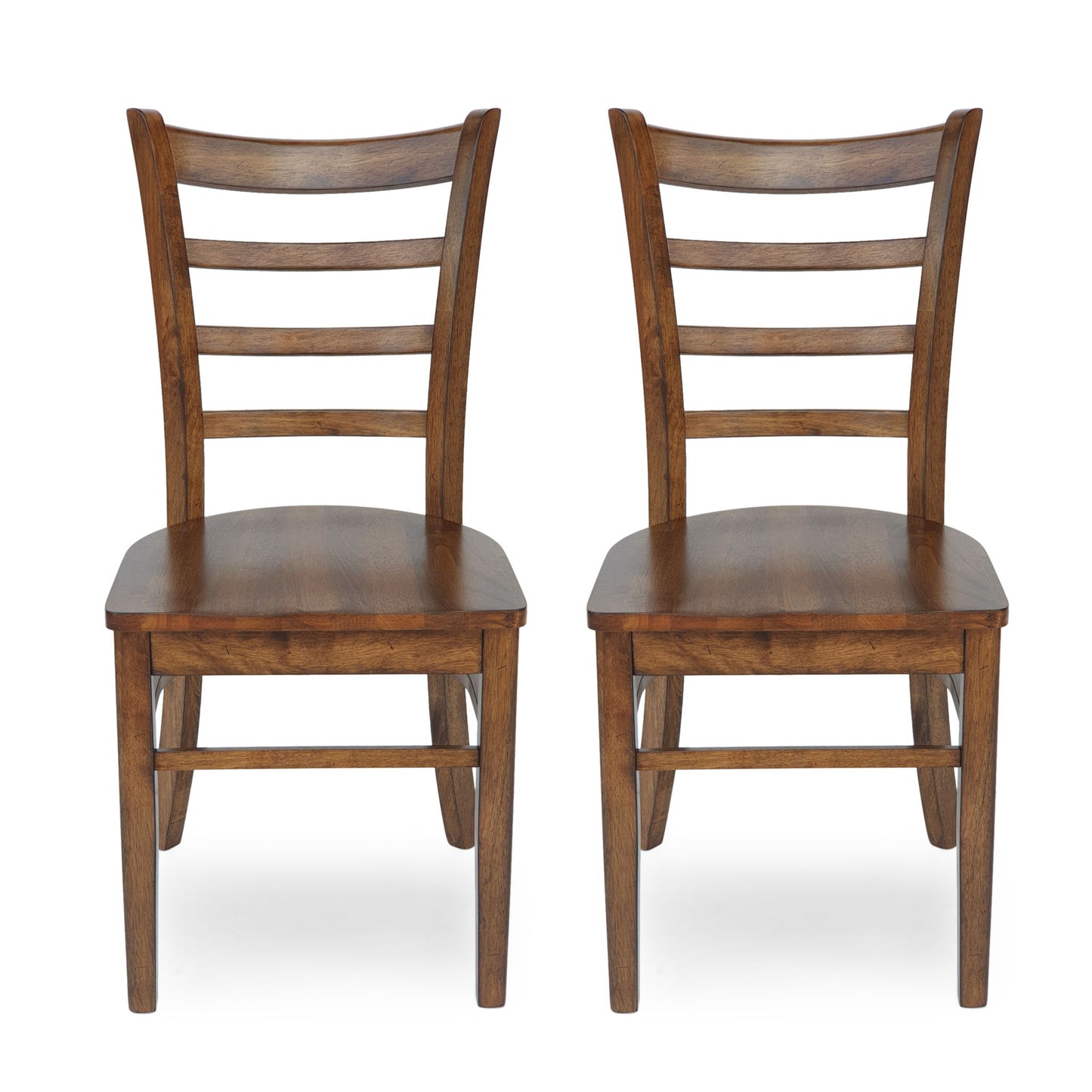 Farmhouse Style Dining Chair Set With Traditional Ladder Back Design