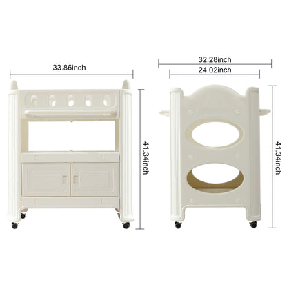 Eco Friendly Hdpe Baby Diaper Changing Table With Removable Safety Belt And Easy Clean Surface - White