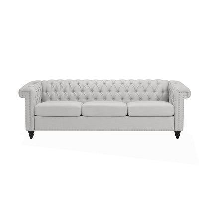 Chesterfield Style 3 Seater Sofa With Deep Button Tufting