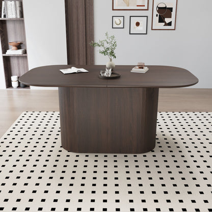 Modern Dining Table With Vertical Striped Legs