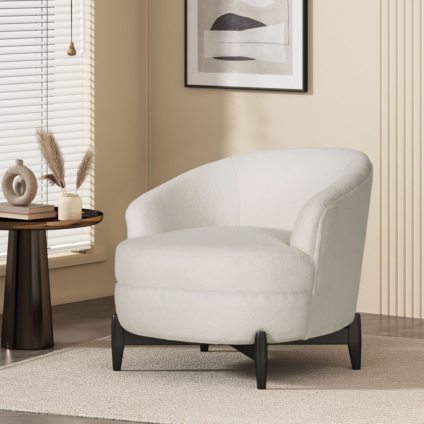 Elegant Barrel Style Club Chair