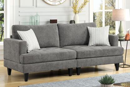 Callaway - Sofa With Throw Pillows - Gray