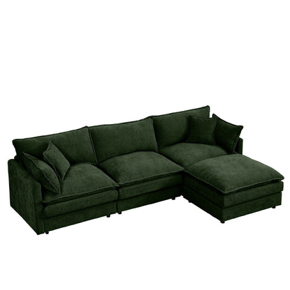 Contemporary Modular Sectional Sofa Set With Movable Ottoman