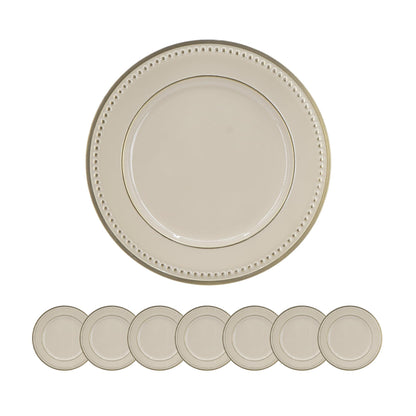 Plastic Charger Plate (Set of 8) - Cream