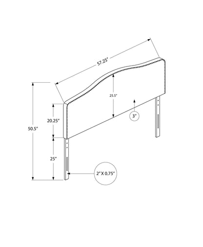 Full Size, Bed Headboard Only, Upholstered, Transitional - Beige