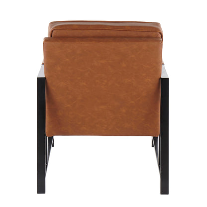 Franklin - Contemporary Arm Chair - Black / Camel