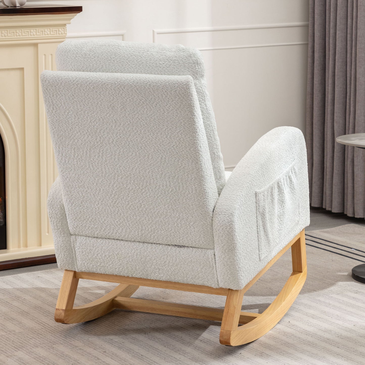 Accent Rocking Chair With Footrest, High Back