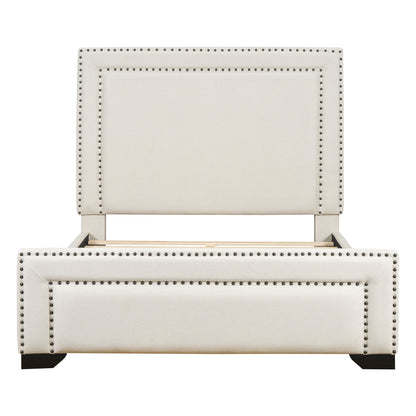 Upholstered Bed With Slats Support, No Box Spring Needed