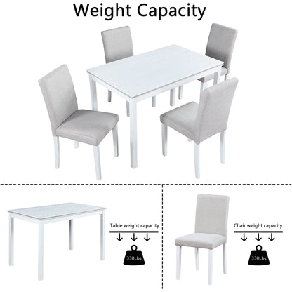 Dining Table Set With Crystal Decoration And Upholstered Chairs