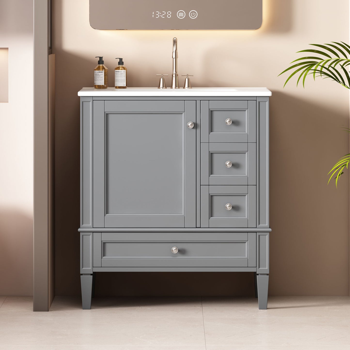 Bathroom Vanity With Sink, Storage Cabinet With 3 Drawers