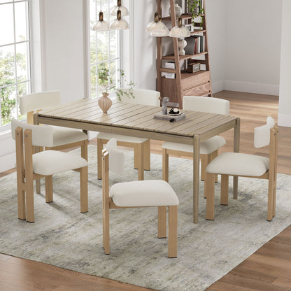 Modern 7 Piece Dining Set With Upholstered Armless Chairs And Dining Table