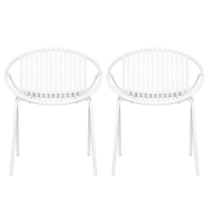 Stackable Outdoor Chairs With Breathable Plastic Backrest (Set of 2)