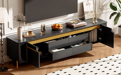 TV Stand For TVs Up To 80" With 4 Drawers And 2 Spacious Cabinets