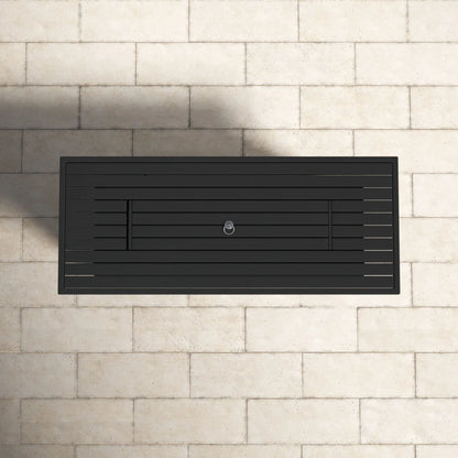 Propane / Gas Outdoor Fire Pit Table With Lid Durable Construction - Black