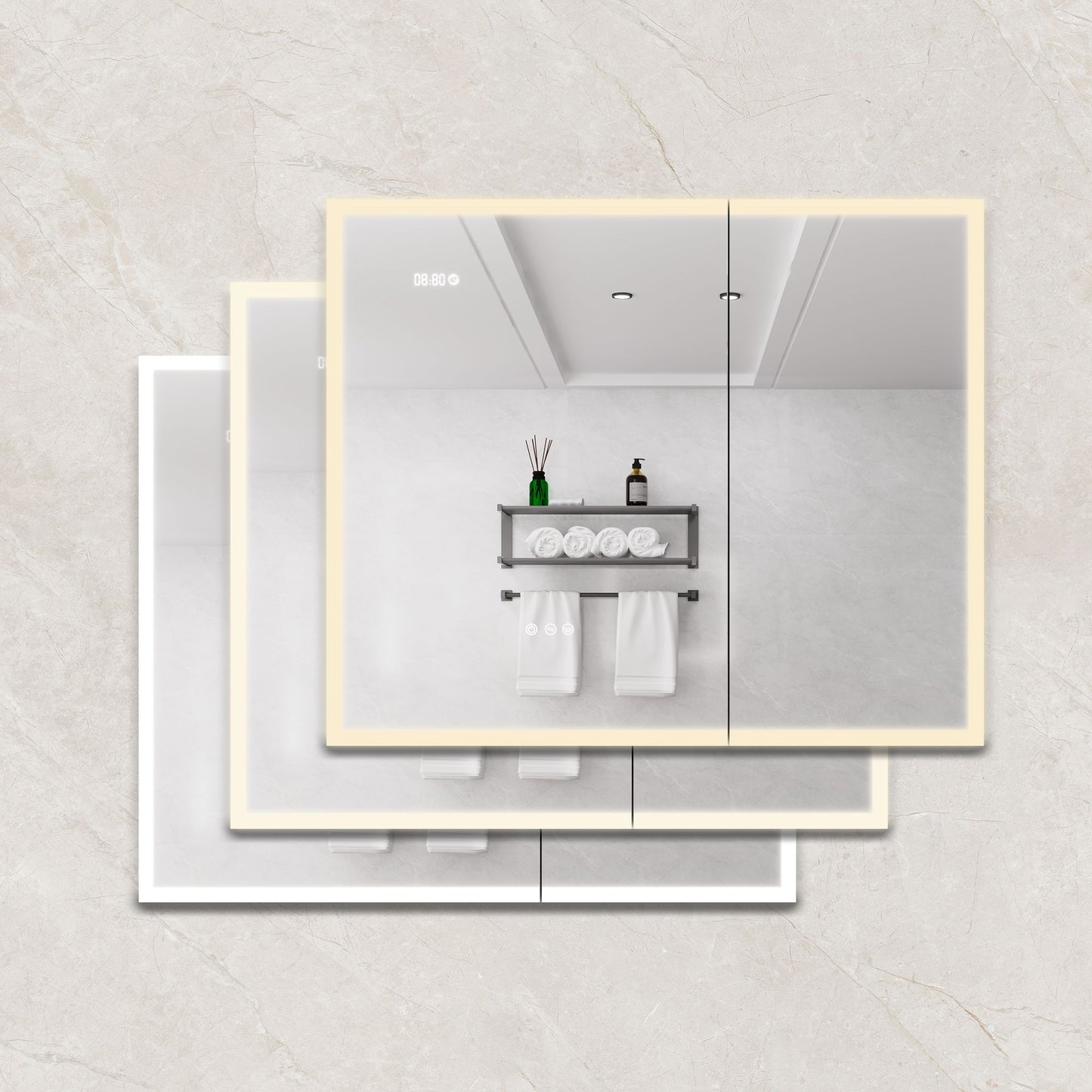 Bathroom Medicine Cabinet With Lights, LED Medicine Cabinet With Mirror, Lighted Medicine Cabinet With Defogger