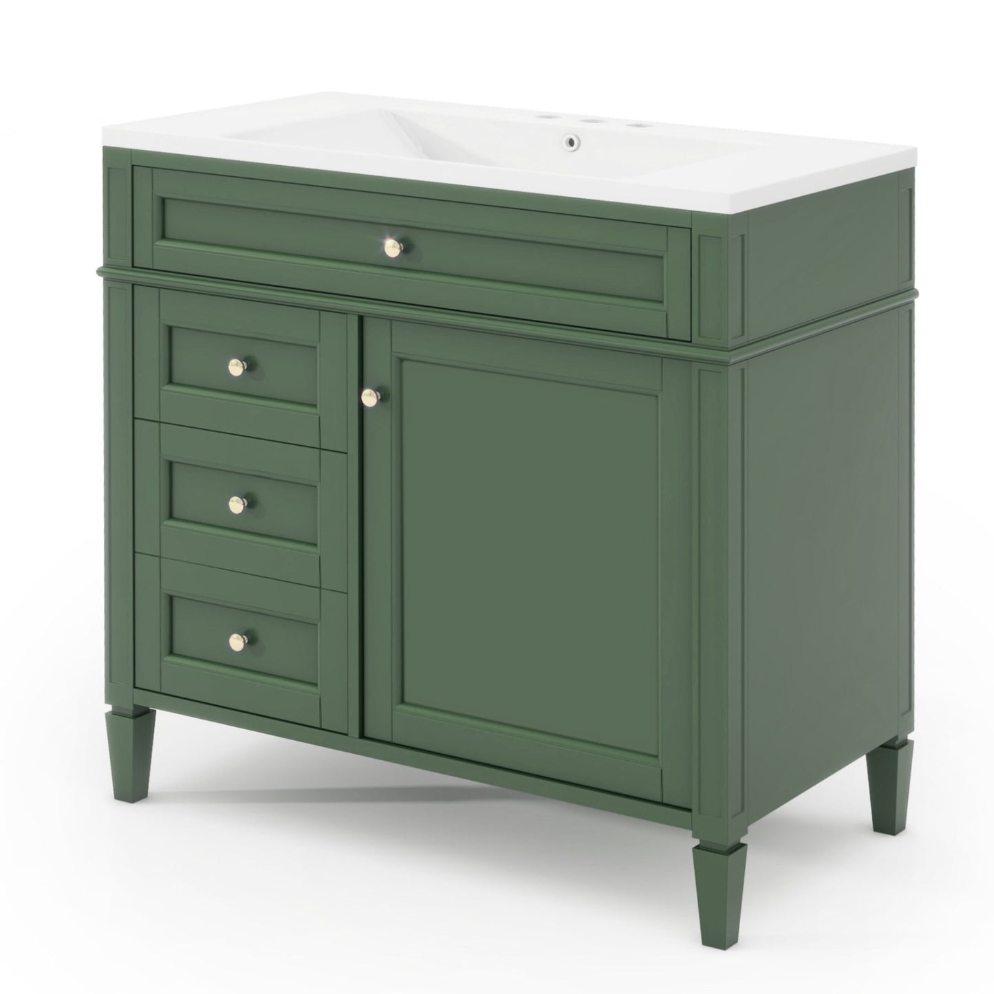 Bathroom Vanity With Mirror Cabinet, Storage Cabinet With 2 Soft Closing Doors And 4 Drawers, Undermount Sink