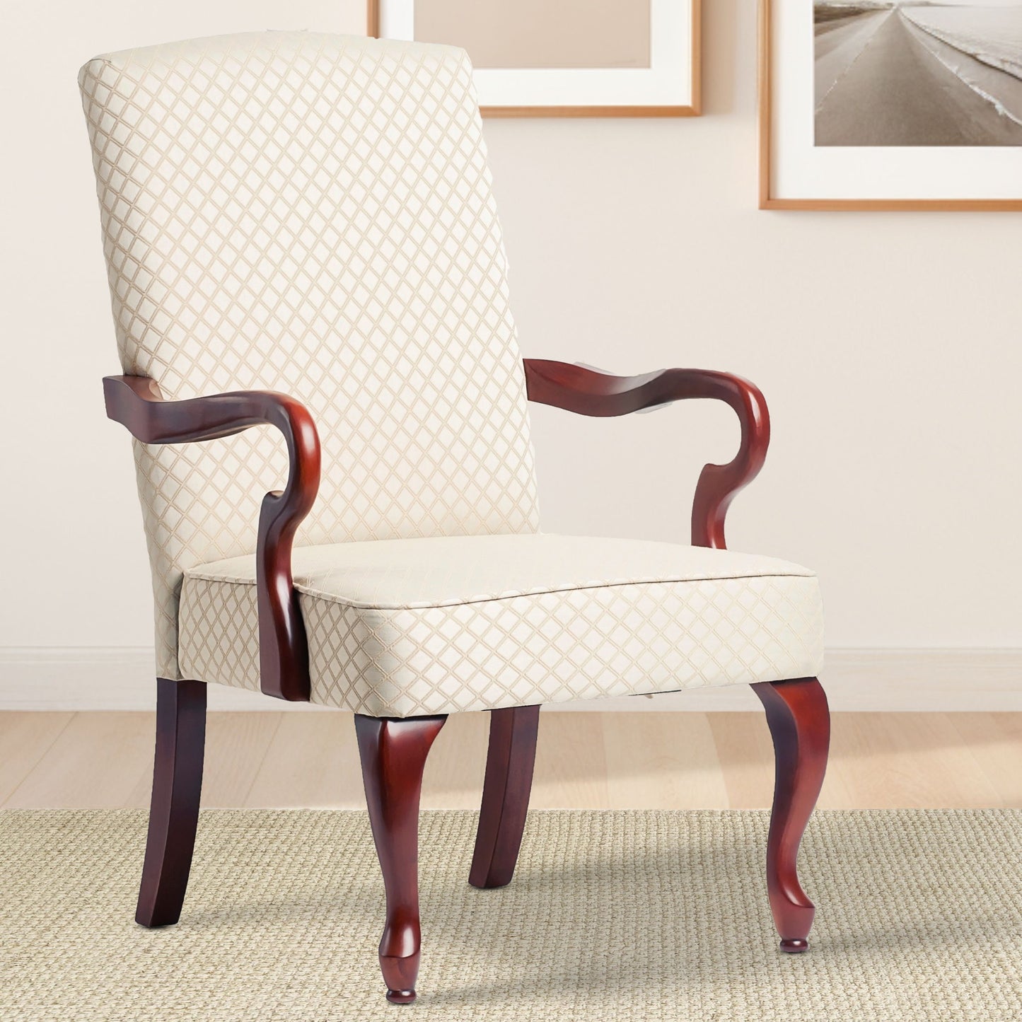 Delaney - Elegant Gooseneck Arm Chair With High Back