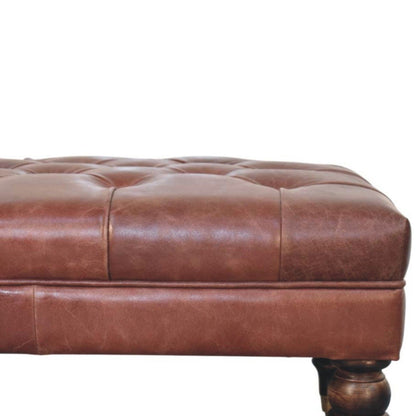 Buffalo - Leather Ottoman With Castor Legs