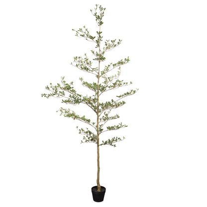 7Ft Artificial Olive Tree With Pot, Realistic Tall Fake Plant For Indoor Decoration - Green Leaves