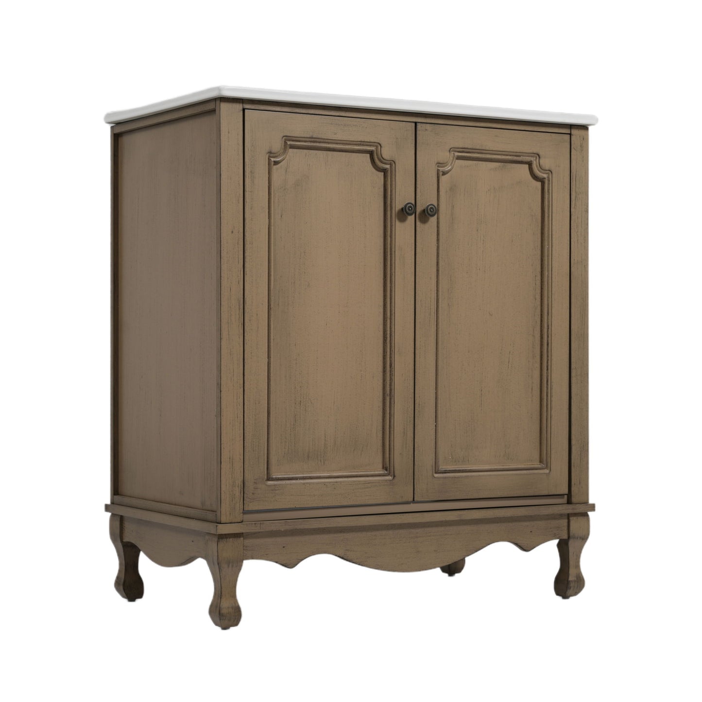 Vintage Double Sink Bathroom Vanity Set With Ceramic Sinks