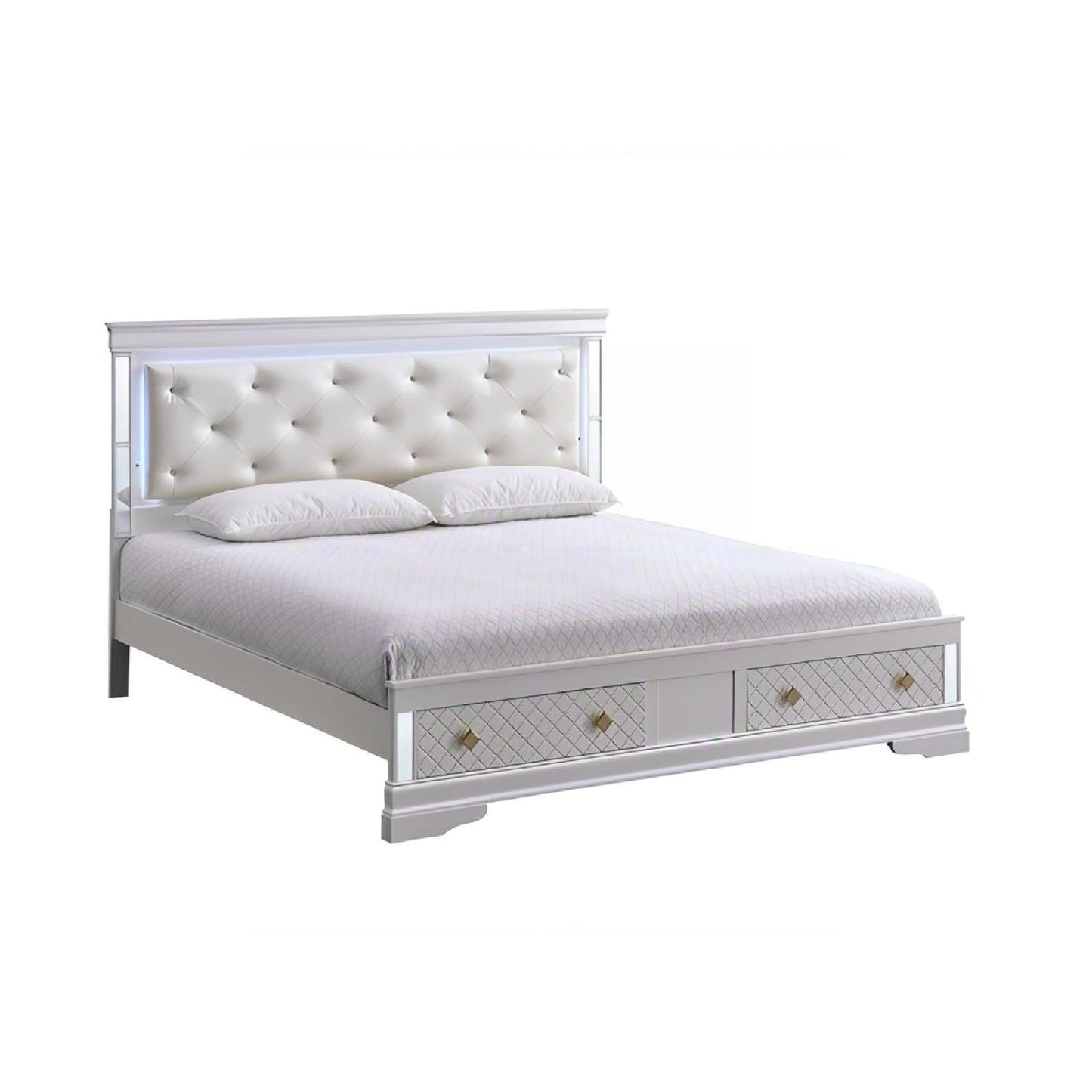 Verona - Bed With LED Accent Lighting, 2 Drawers