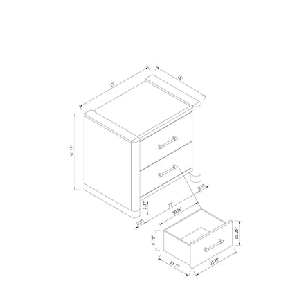 Sarai - Nightstand With Spacious Drawers And Handles - Brown