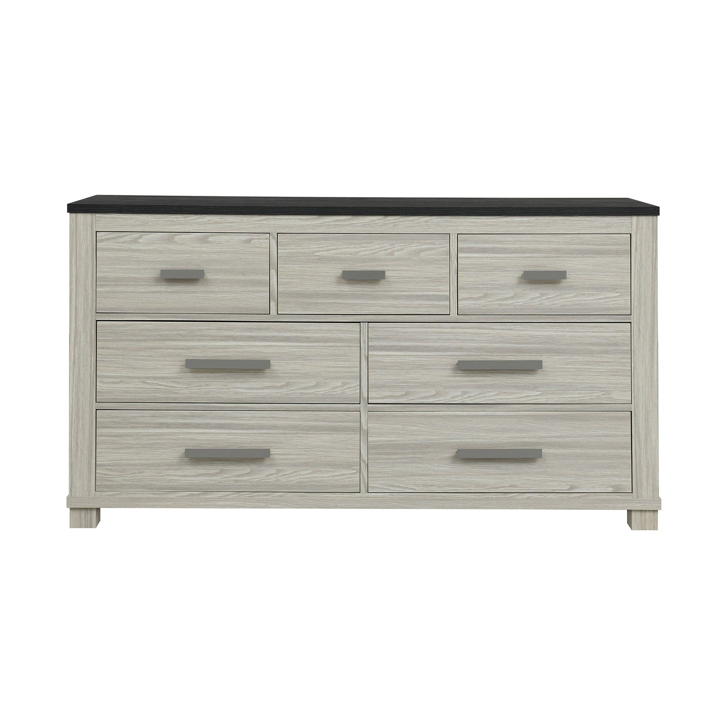Augusta - Dresser, 7 Spacious Drawers, Block Feet - Beige Brown