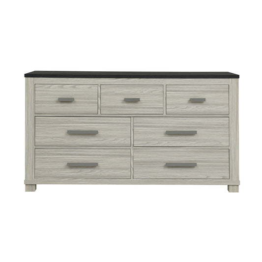 Augusta - Dresser, 7 Spacious Drawers, Block Feet - Beige Brown