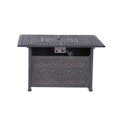 Powder Coated Aluminum Propane Gas Fire Pit Table - Gunmetal