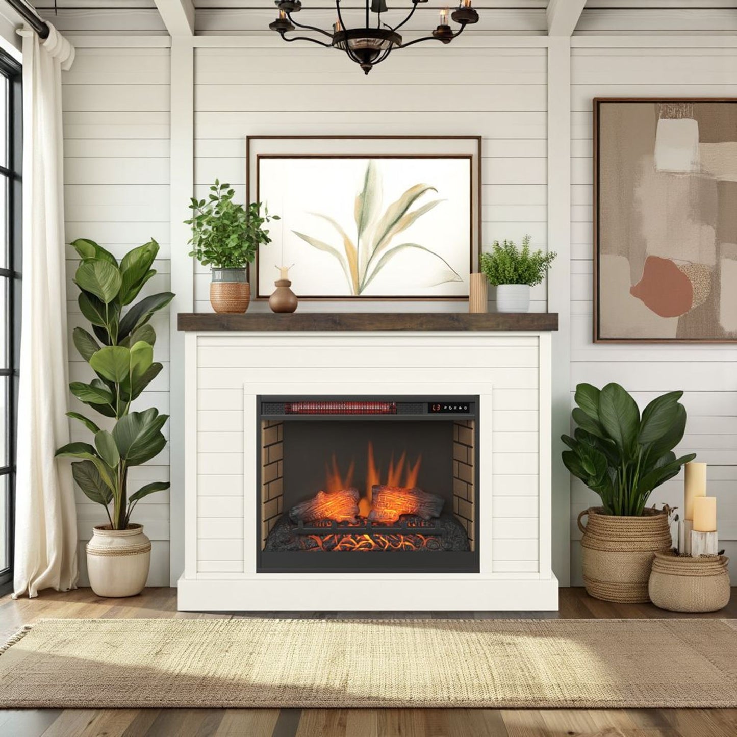 48" Fireplace With Mantel