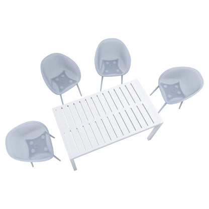 4 Pack Lounge Chair Set With Long Table