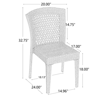 Farley - Stacking Sidechair (Set of 2) With Open Backrests - Gray
