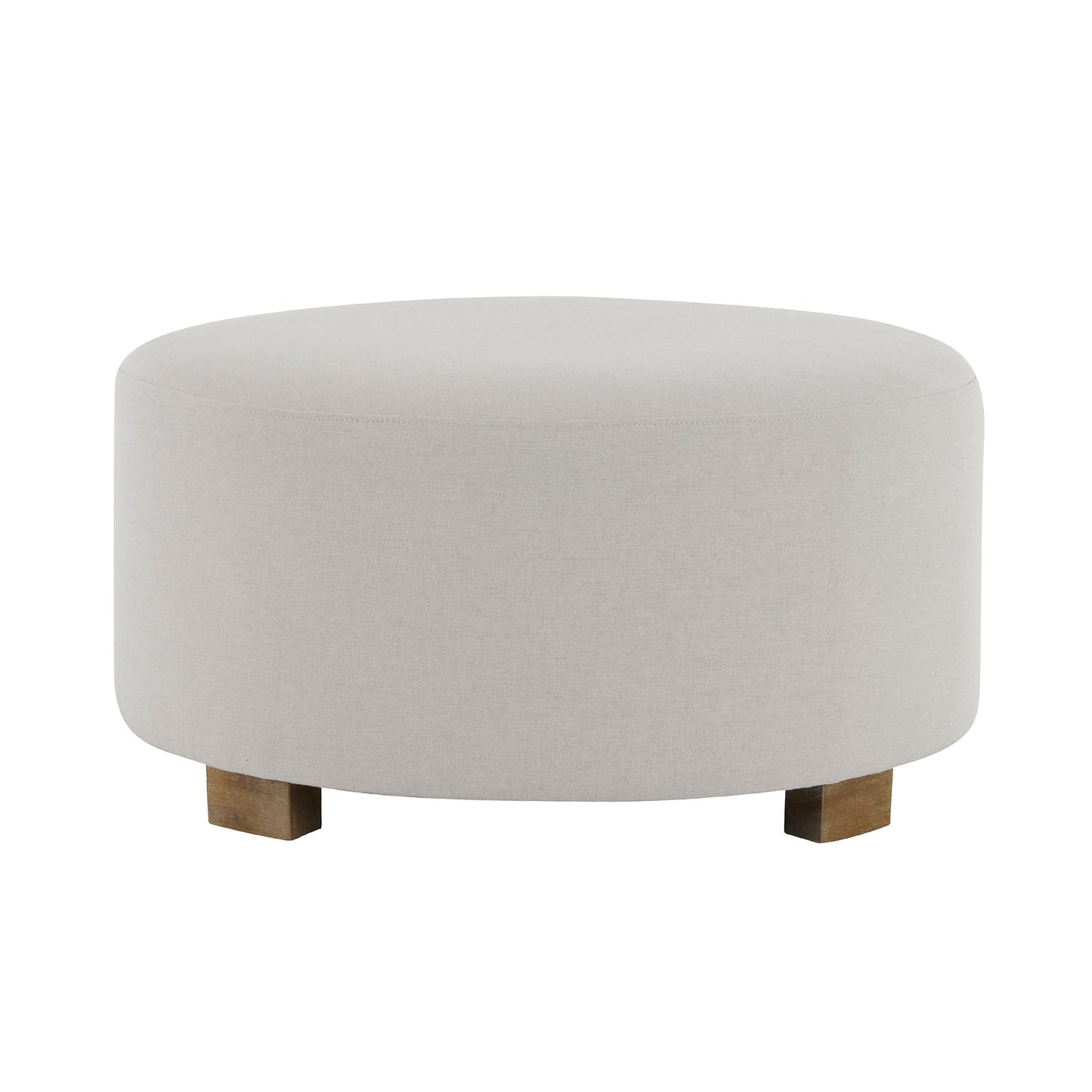 Round Ottoman, Minimalist Footstool - White