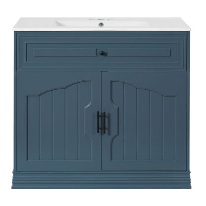 Bathroom Vanity With Sink, Cabinet With 2 Soft Closing Doors