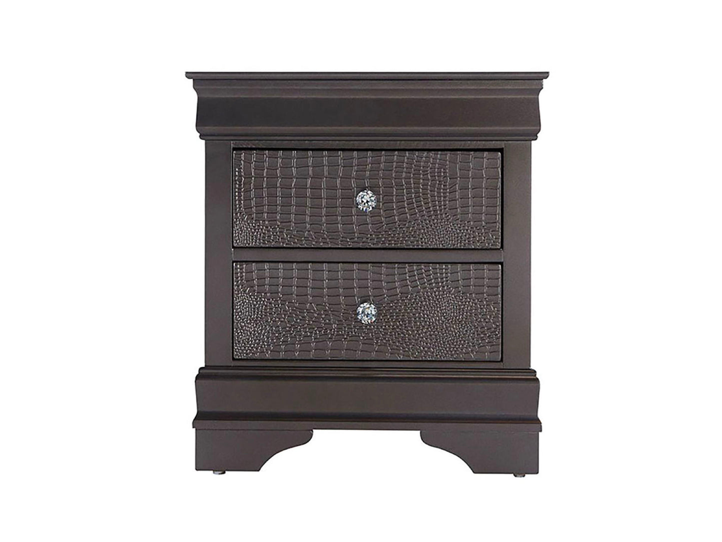 Global Pompei - 2 Drawer Nightstand - Metallic Gray