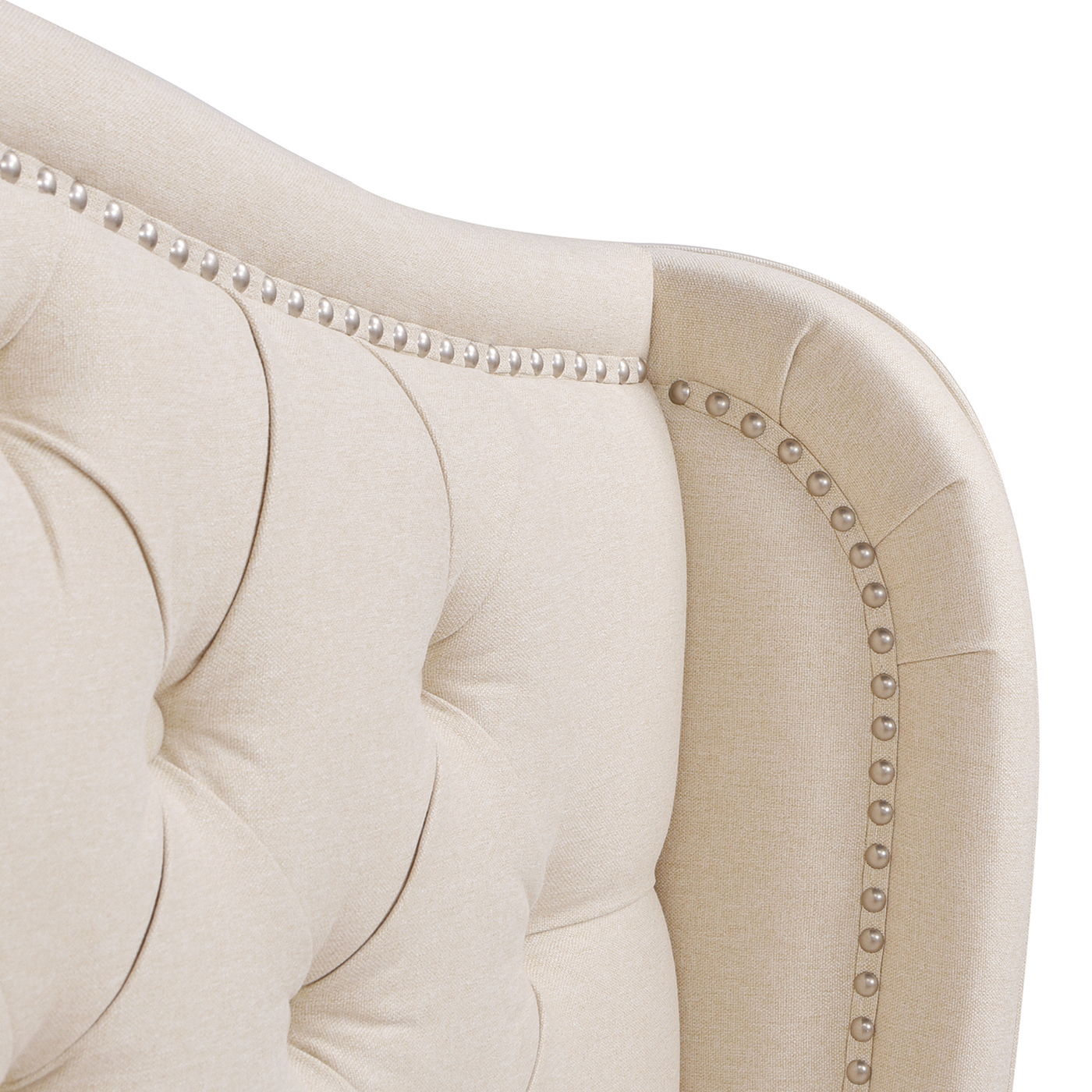 Fontana - Handcrafted Wingback Upholstered Platform Bed Frame